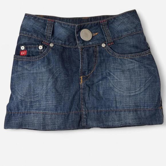 Miss Sixty Y2K Denim Mini Skirt Low Rise Italy Bratz Core Made in Italy - Picture 1 of 3